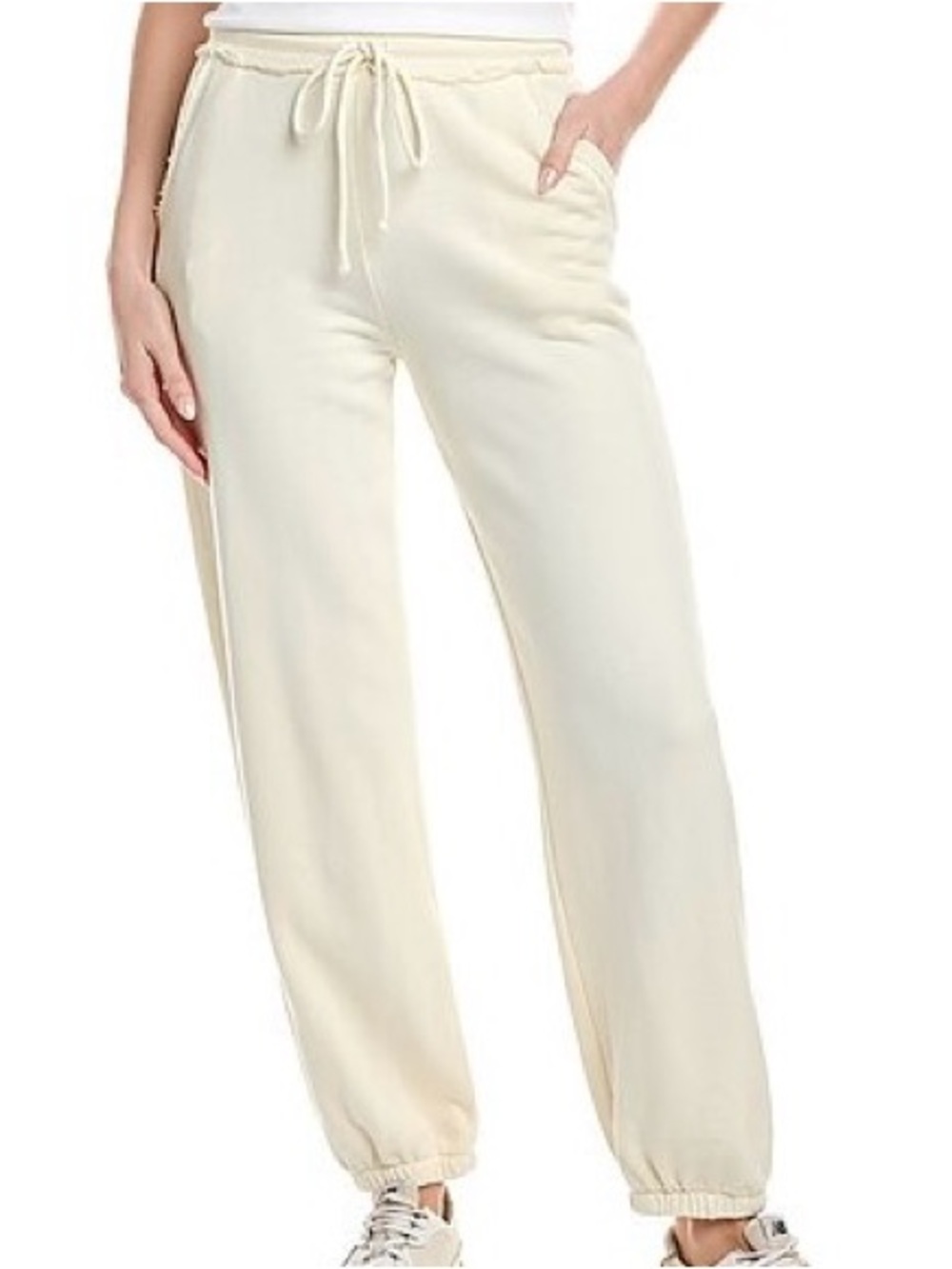Project Social T Women's Cream Drawstring Joggers